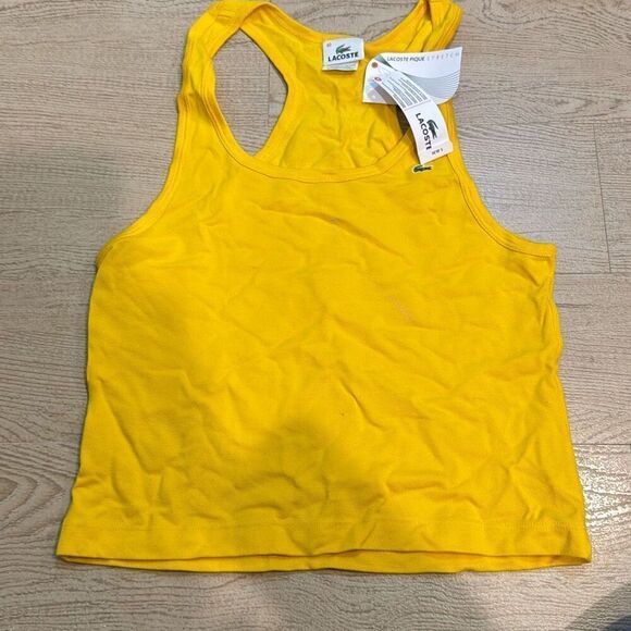 NWT Lacoste women’s yellow tank top size 40 / medium - Picture 1 of 5